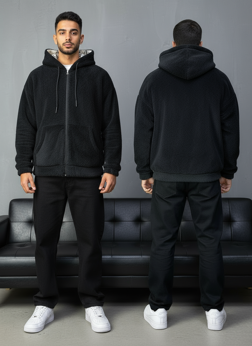 JACKET DOUBLE FAC OVER BLACK/WHITE 4950