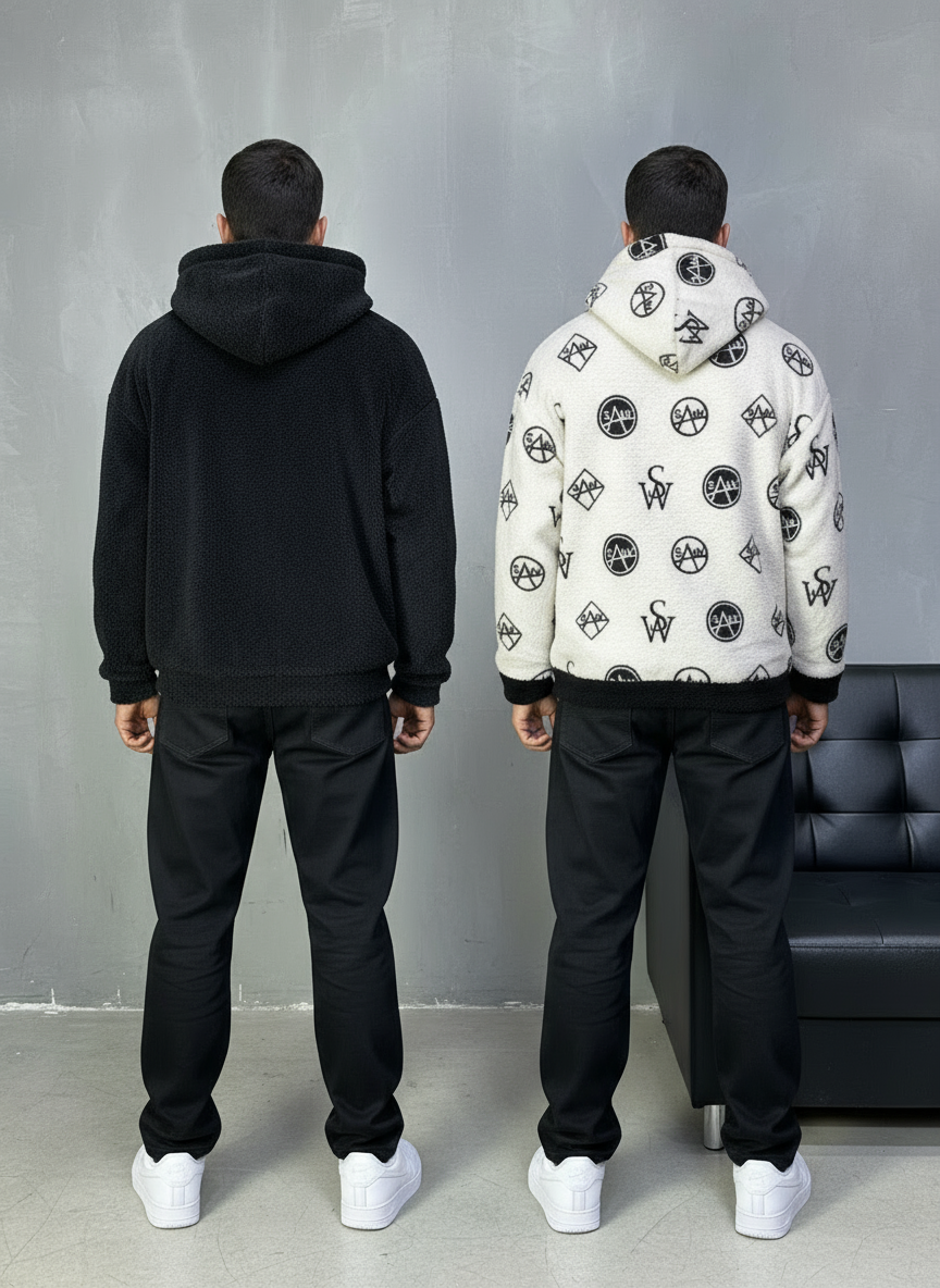 JACKET DOUBLE FAC OVER BLACK/WHITE 4950