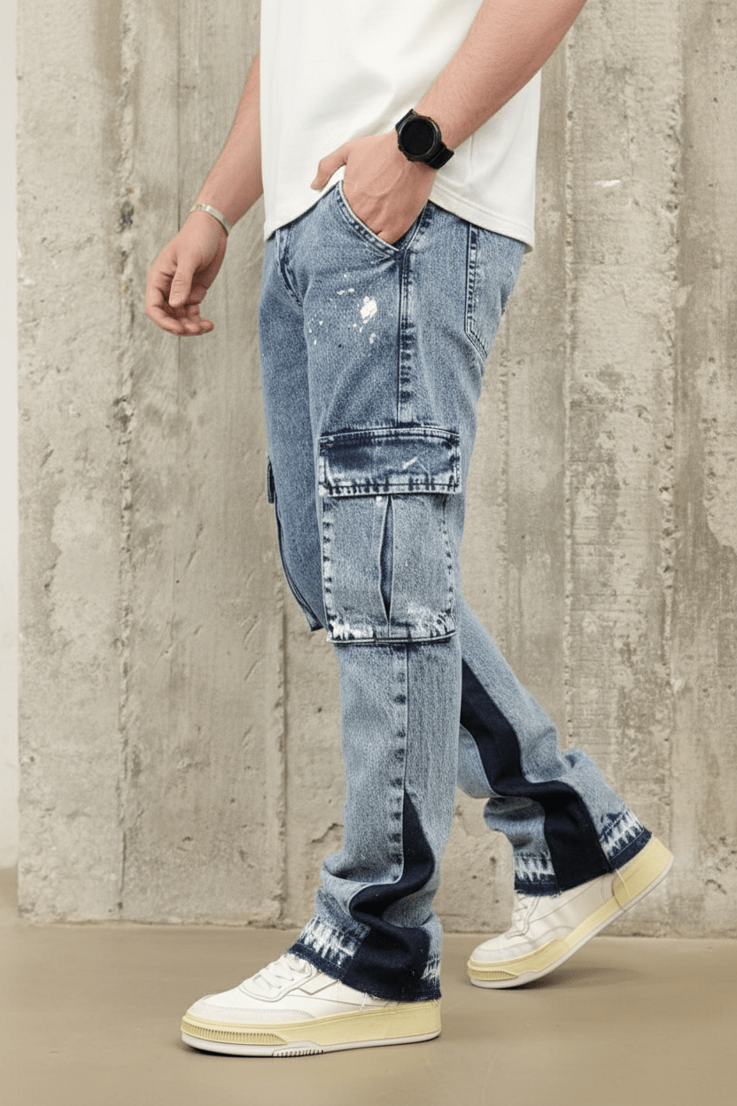 JEANS BAGGY CARGO BLUE 3038 - ZG PREMIUM