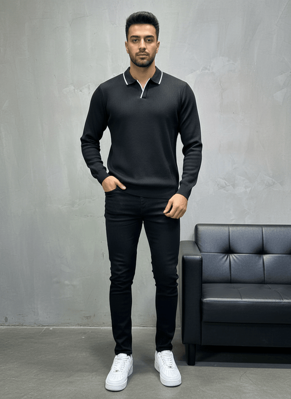 POLO TRIICOTE NOIRE 4004