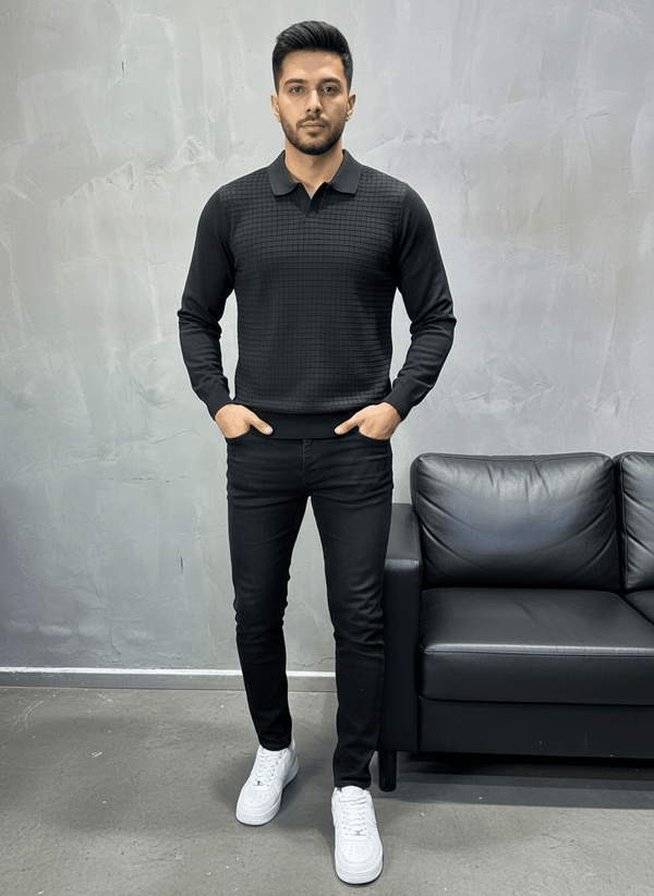 POLO TRIICOTE NOIR 4034