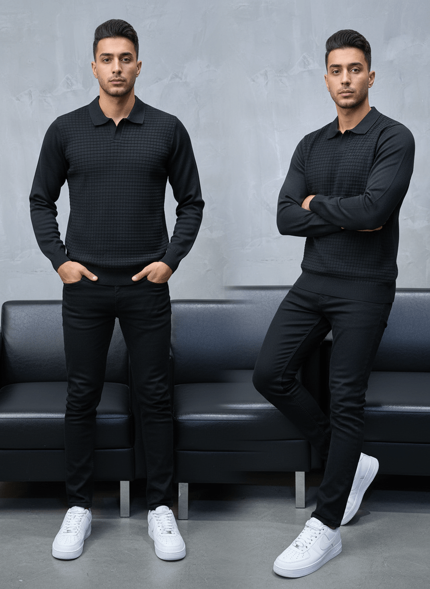POLO TRIICOTE NOIR 4034 - ZG PREMIUM
