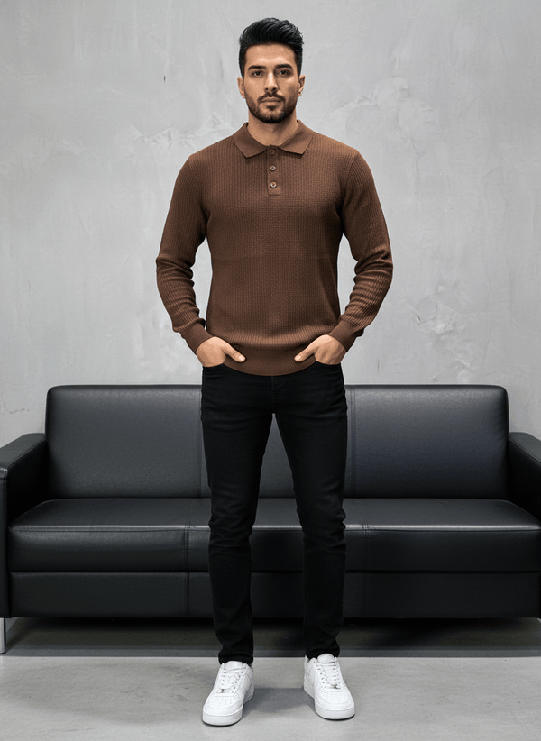 POLO TRICOTE MARON 5506