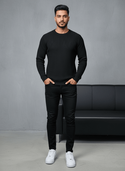 SWEAT TRICOTE NOIRE 4030 - ZG PREMIUM