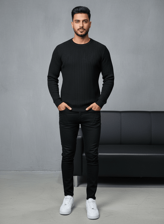 SWEAT TRICOTE NOIRE 4030 - ZG PREMIUM