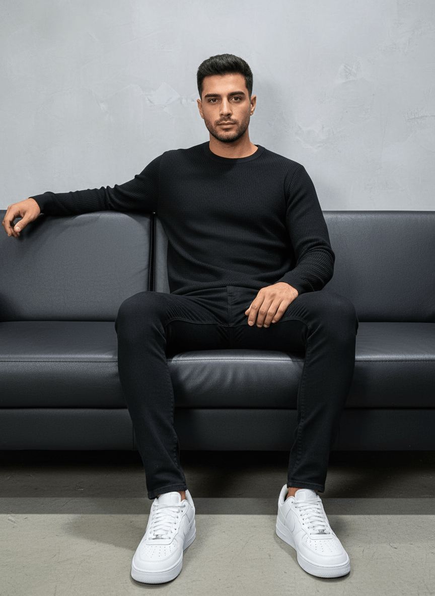 SWEAT TRICOTE NOIRE 4030 - ZG PREMIUM
