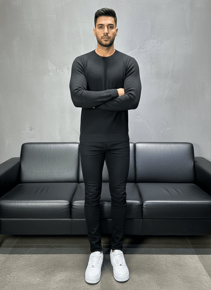 SWEAT TRICOTE NOIRE 4030 - ZG PREMIUM