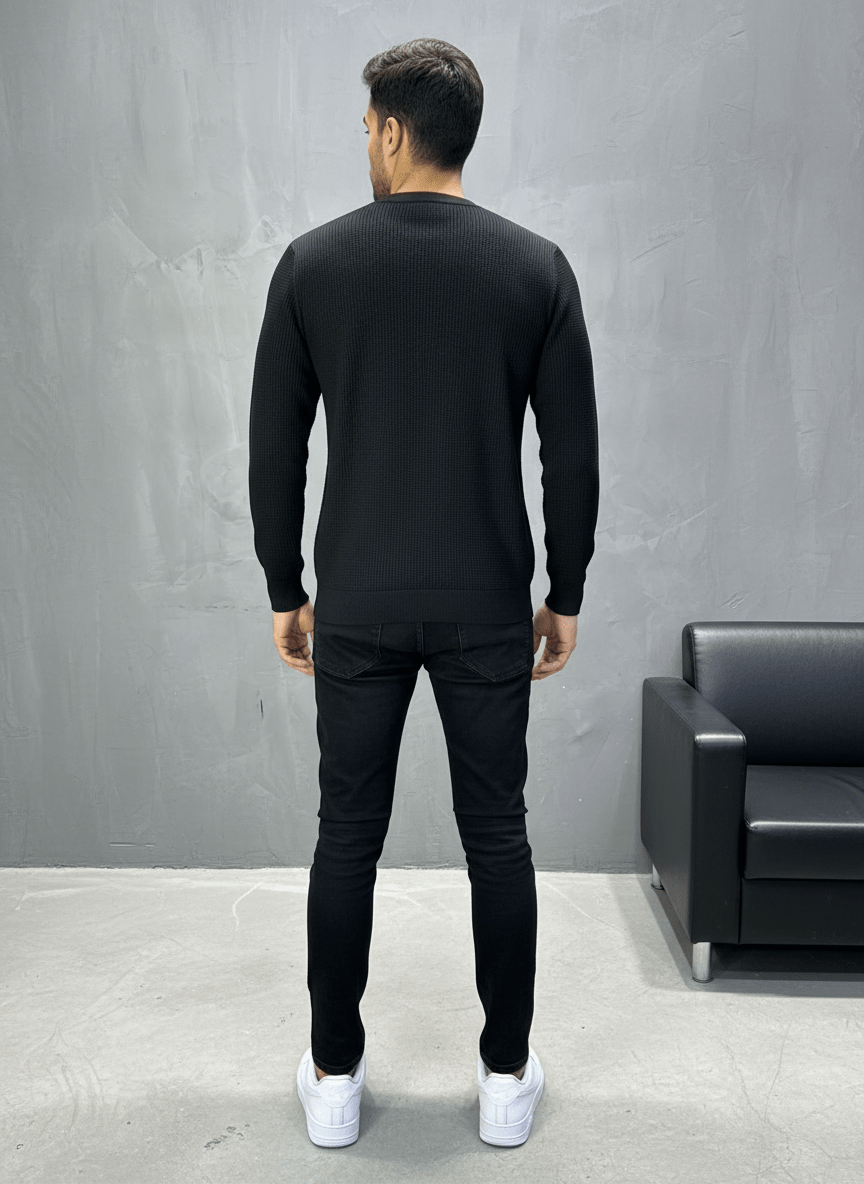 SWEAT TRICOTE NOIRE 4030 - ZG PREMIUM