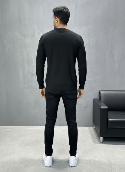 SWEAT TRICOTE NOIRE 4030 - ZG PREMIUM