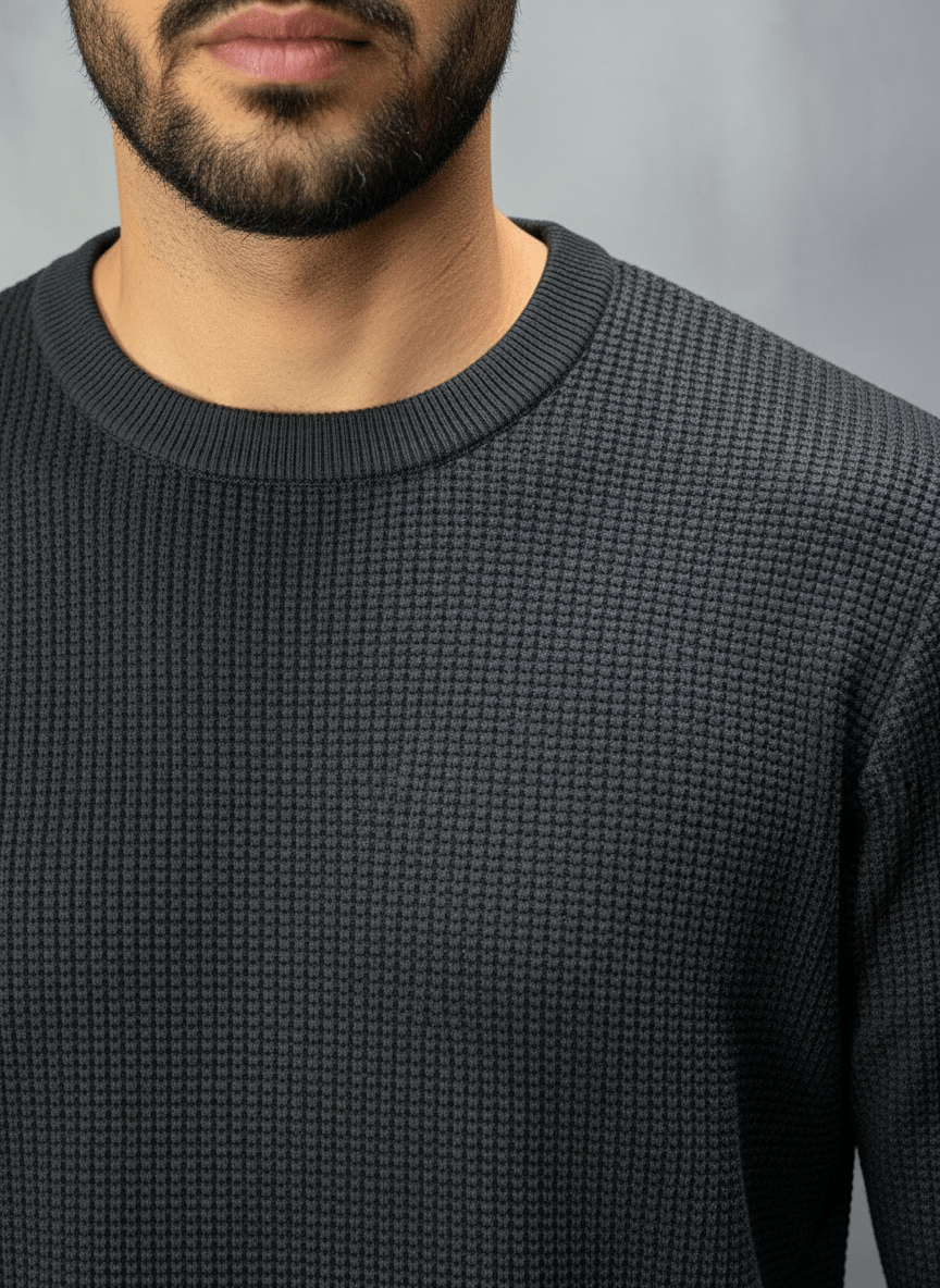 SWEAT TRICOTE NOIRE 4030 - ZG PREMIUM
