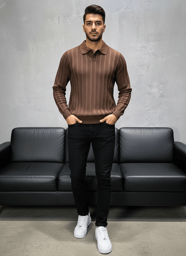 POLO TRICOTE MARON 5124