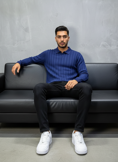 POLO TRICOTE BLUE 5124