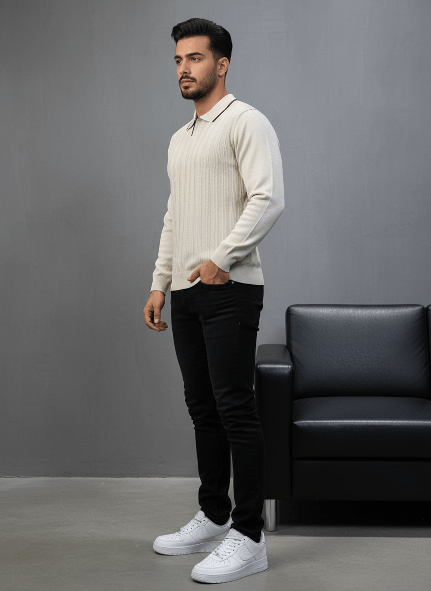 POLO TRICOTE BEIGE 4028 - ZG PREMIUM