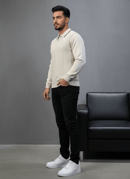POLO TRICOTE BEIGE 4028 - ZG PREMIUM