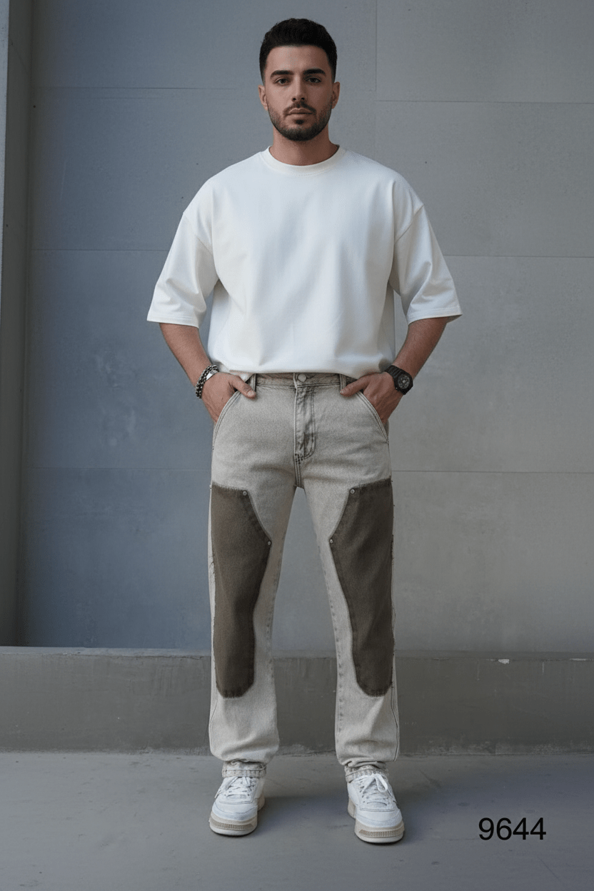 JEANS BAGGY OLIVE B9668 - ZG PREMIUM