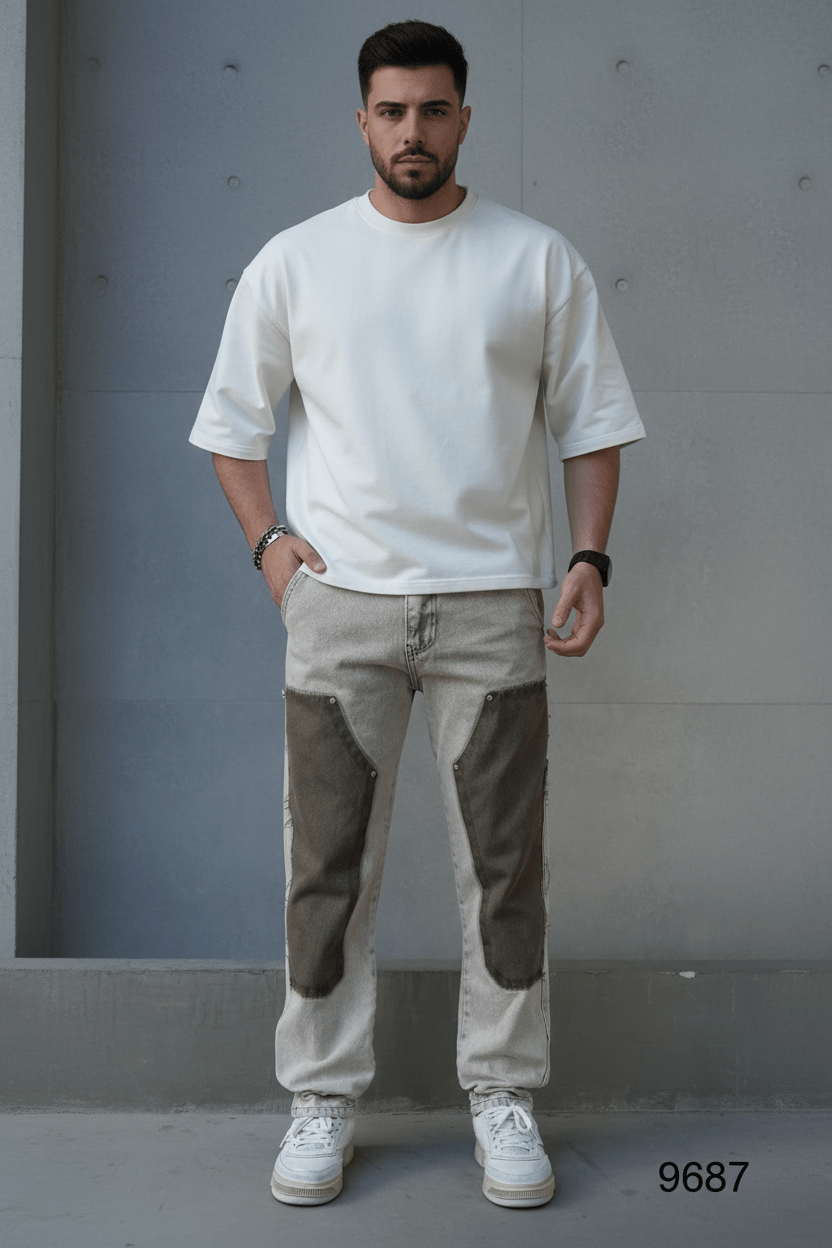 JEANS BAGGY OLIVE B9668 - ZG PREMIUM