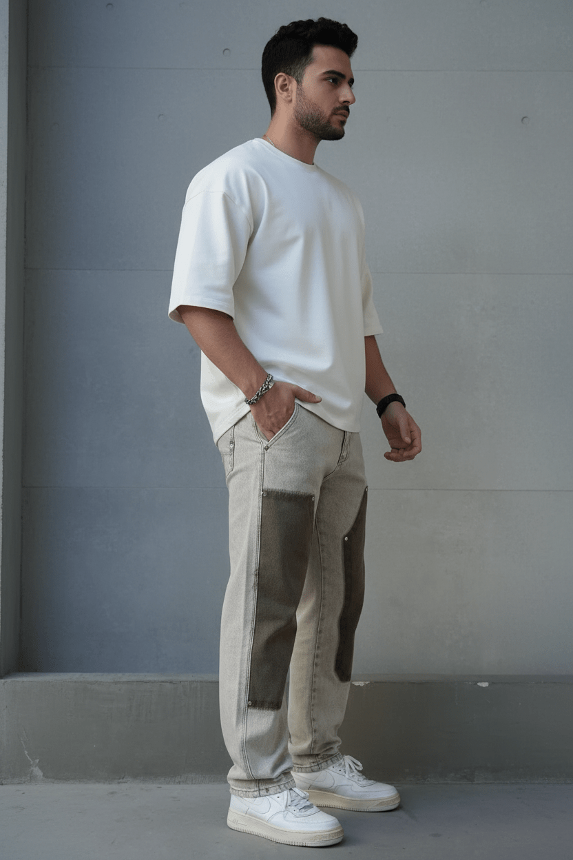 JEANS BAGGY OLIVE B9668 - ZG PREMIUM