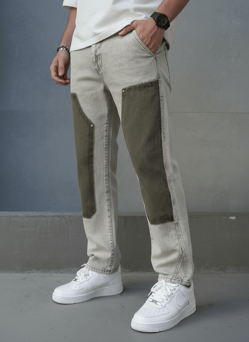 JEANS BAGGY OLIVE B9668 - ZG PREMIUM