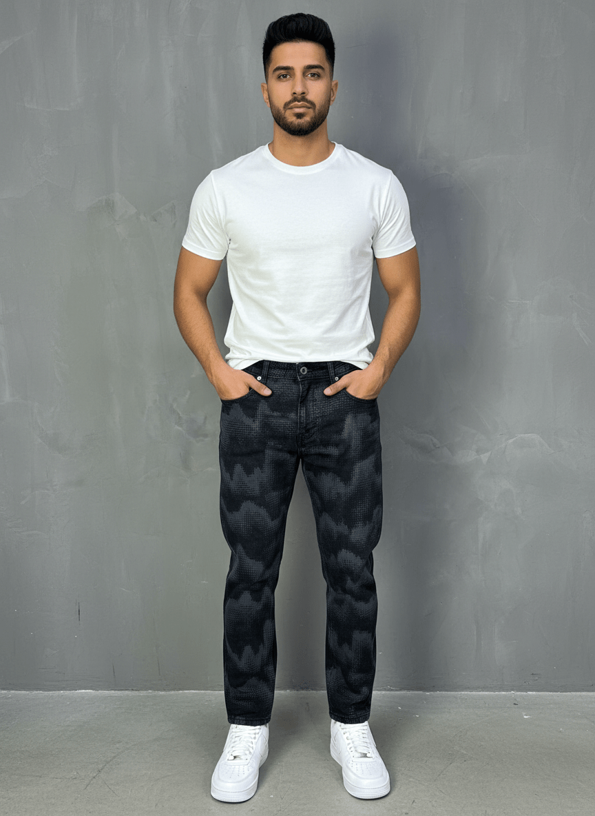 JEANS CAMOUFLAGE DIGITAL NOIR B9623 - ZG PREMIUM