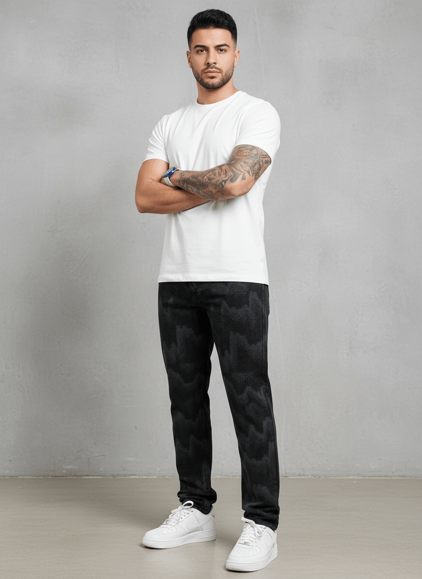 JEANS CAMOUFLAGE DIGITAL NOIR B9623 - ZG PREMIUM