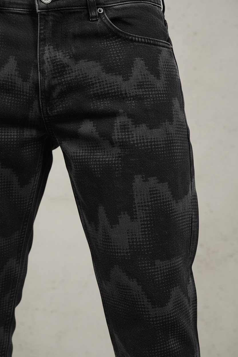 JEANS CAMOUFLAGE DIGITAL NOIR B9623