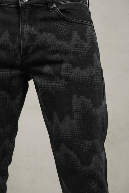 JEANS CAMOUFLAGE DIGITAL NOIR B9623