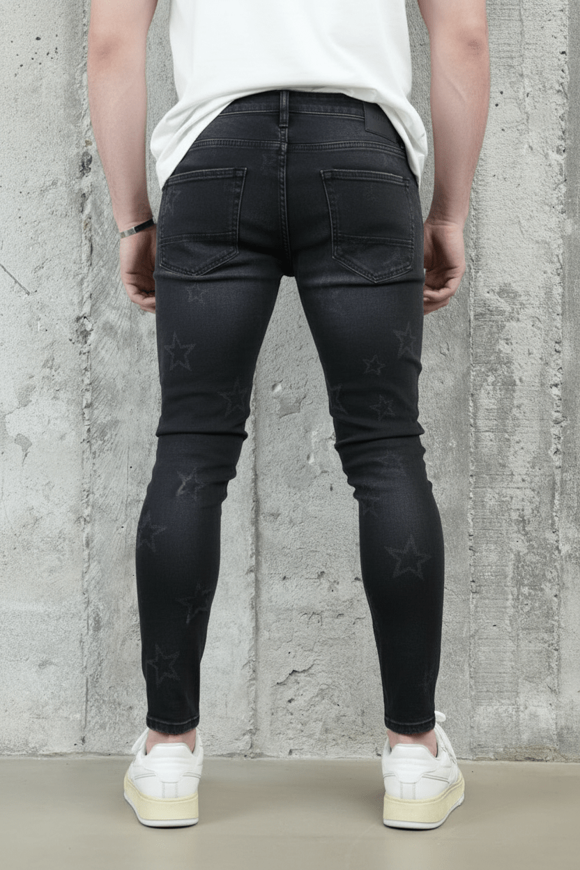 JEANS SKINNY NOIR STREETWEAR B9478 - ZG PREMIUM