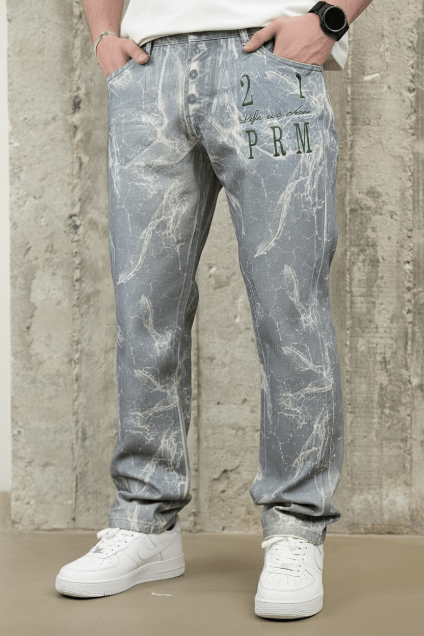 JEANS BAGGY EFFET MARBRE B7396 - ZG PREMIUM