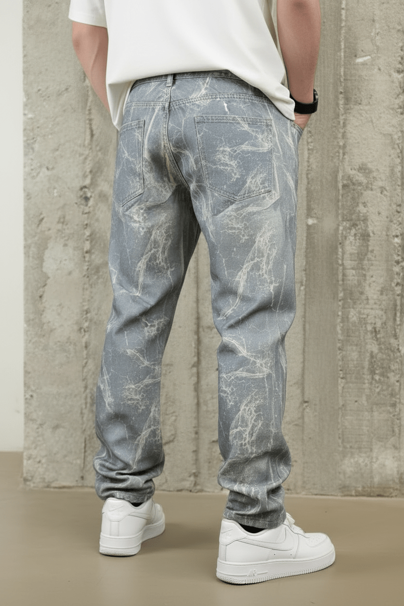 JEANS BAGGY EFFET MARBRE B7396 - ZG PREMIUM