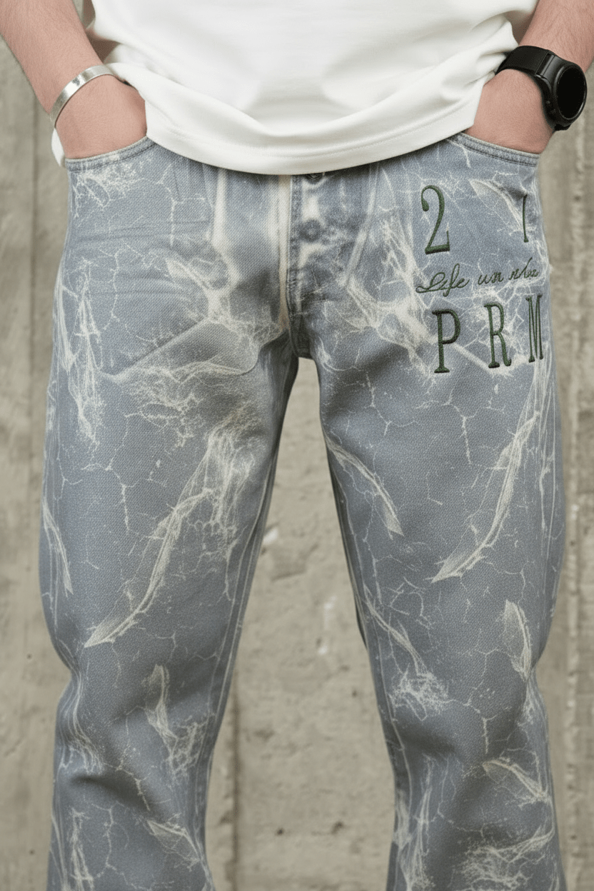 JEANS BAGGY EFFET MARBRE B7396 - ZG PREMIUM