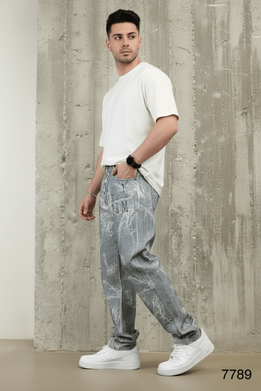 JEANS BAGGY EFFET MARBRE B7396 - ZG PREMIUM