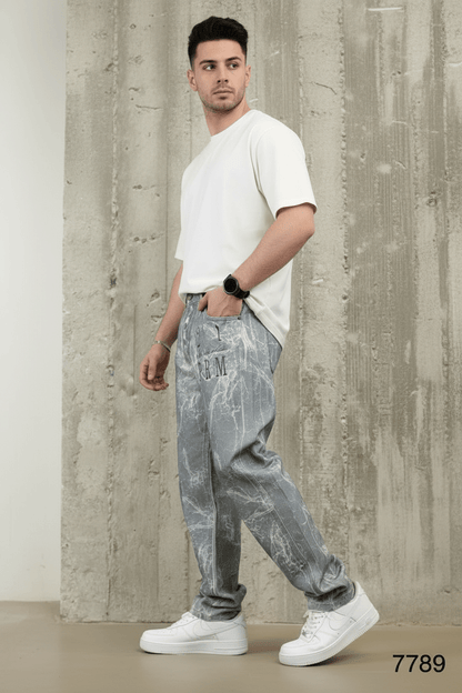 JEANS BAGGY EFFET MARBRE B7396 - ZG PREMIUM