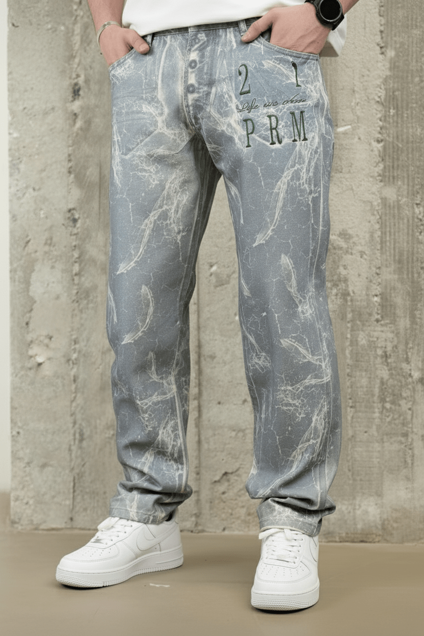 JEANS BAGGY EFFET MARBRE B7396 - ZG PREMIUM