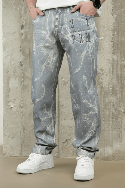 JEANS BAGGY EFFET MARBRE B7396 - ZG PREMIUM