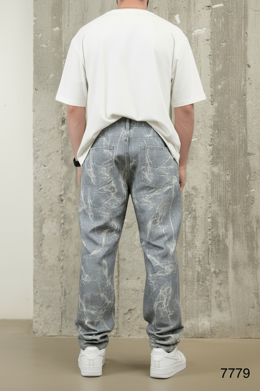 JEANS BAGGY EFFET MARBRE B7396 - ZG PREMIUM