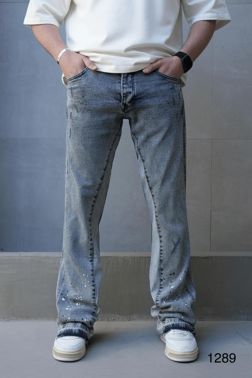 JEANS GRIS TACHES BLAANCHES C1289 - ZG PREMIUM