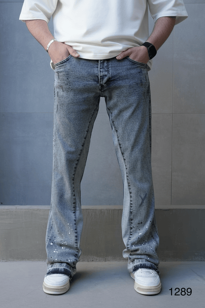 JEANS GRIS TACHES BLAANCHES C1289 - ZG PREMIUM