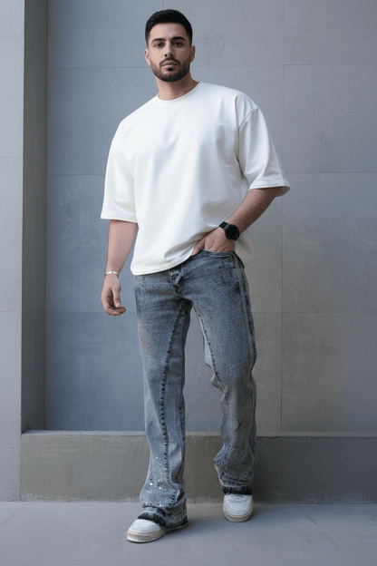 JEANS GRIS TACHES BLAANCHES C1289 - ZG PREMIUM