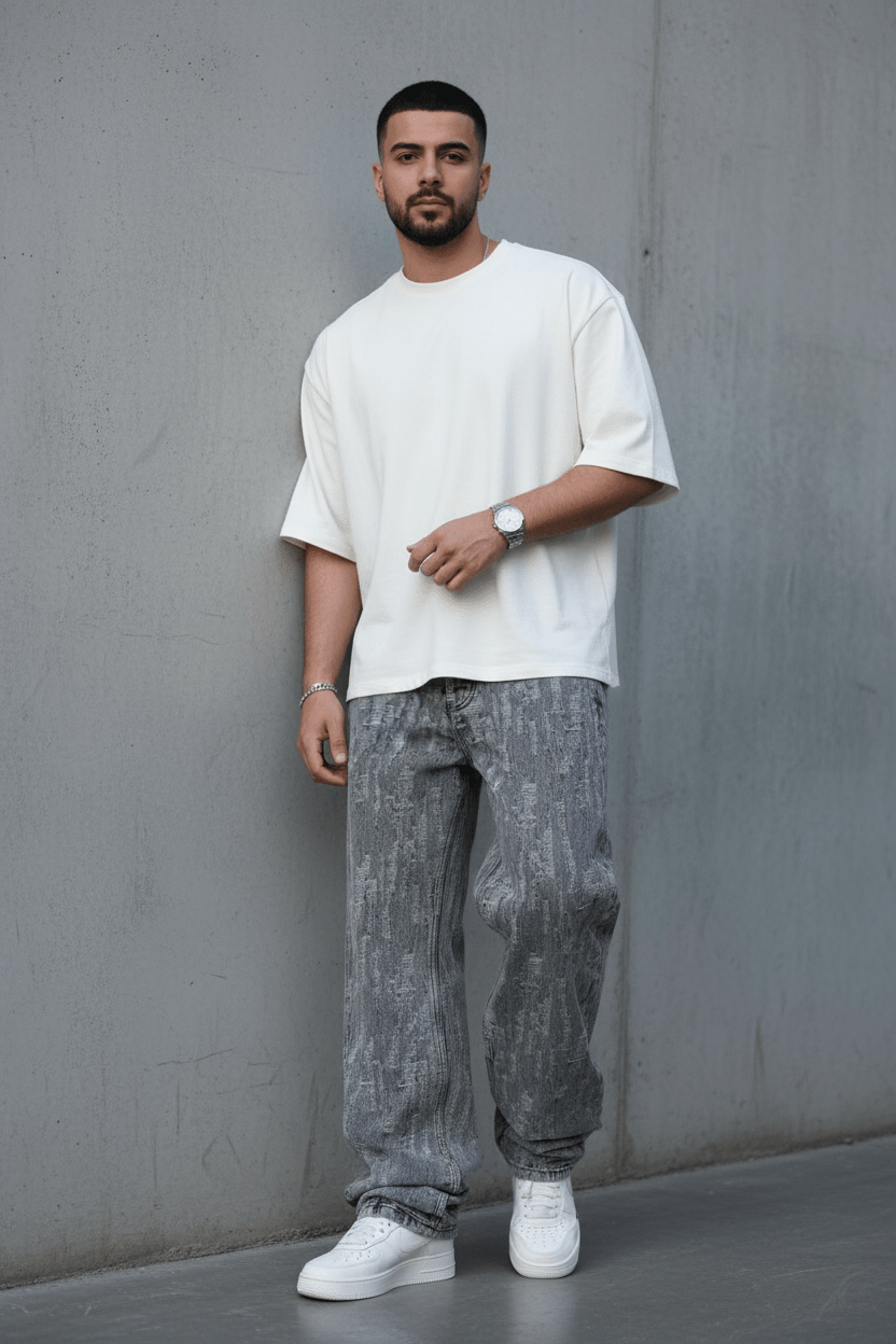 JEANS BAGGY GRIS DECHIRE C1405 - ZG PREMIUM