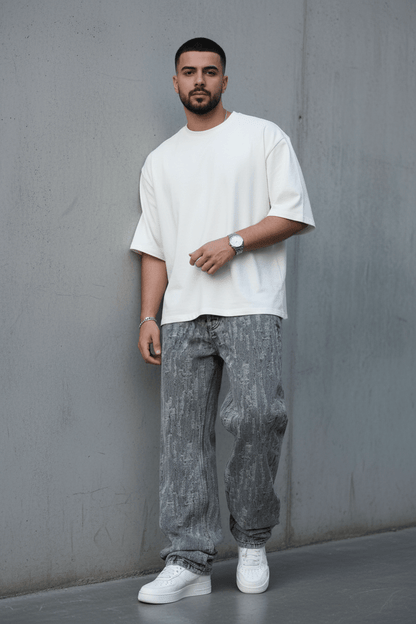 JEANS BAGGY GRIS DECHIRE C1405 - ZG PREMIUM