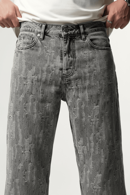 JEANS BAGGY GRIS DECHIRE C1405 - ZG PREMIUM
