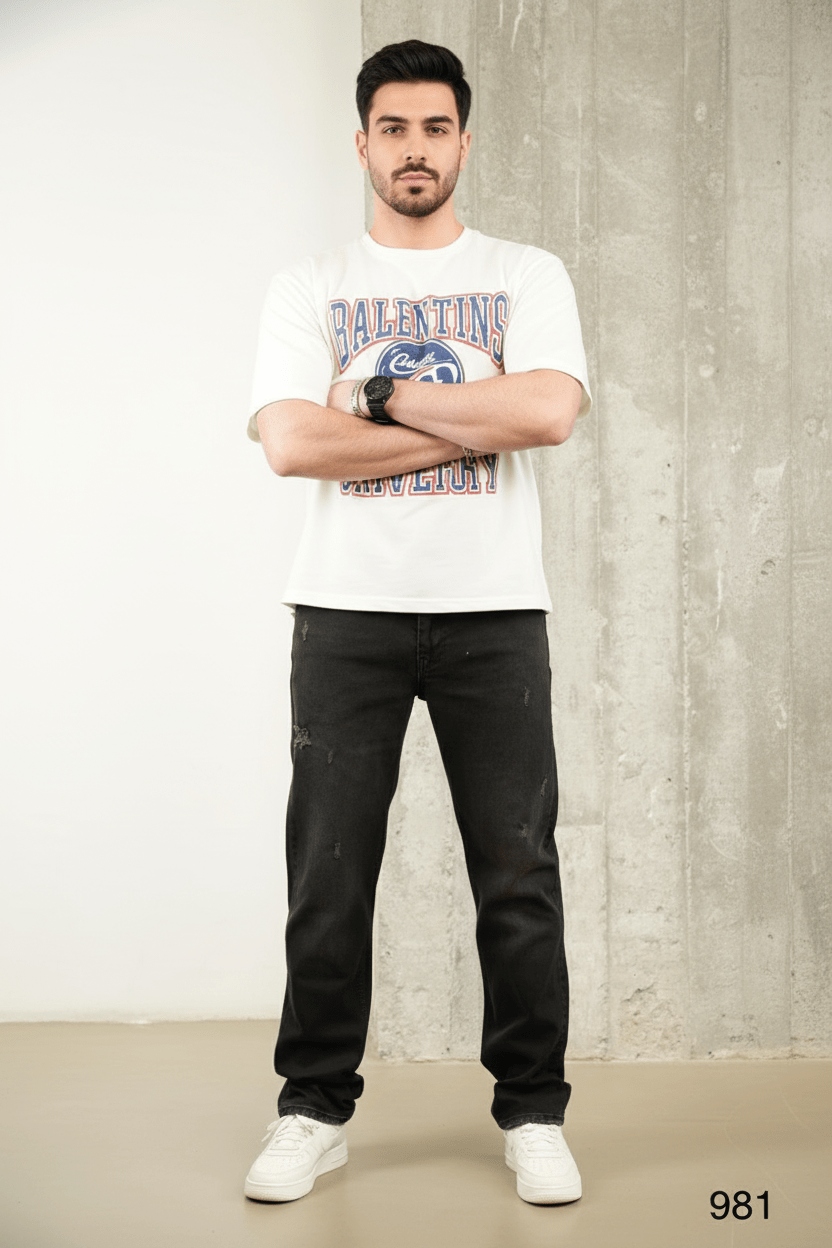 JEANS DROIT NOIR B9971 - ZG PREMIUM