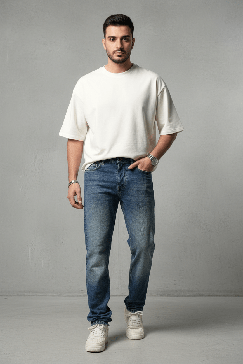 JEANS DROIT BLEU C1412 - ZG PREMIUM