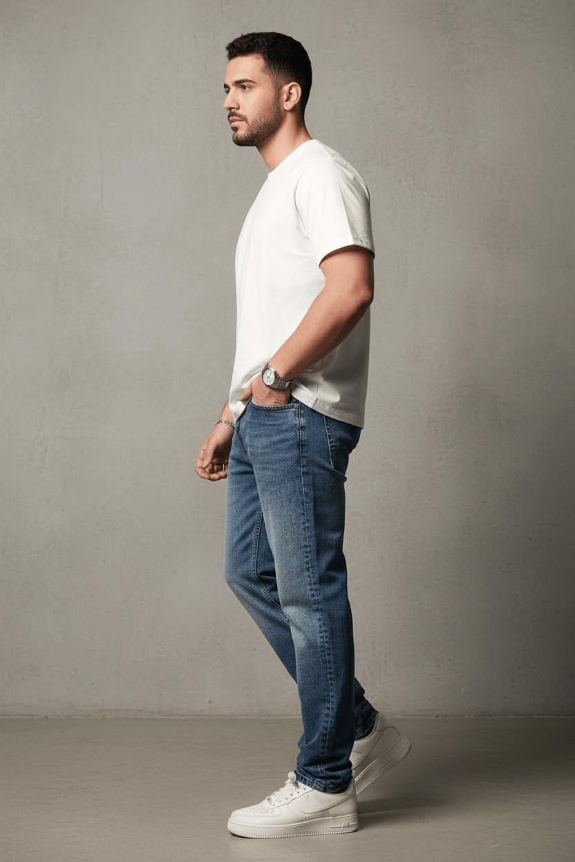 JEANS DROIT BLEU C1412 - ZG PREMIUM