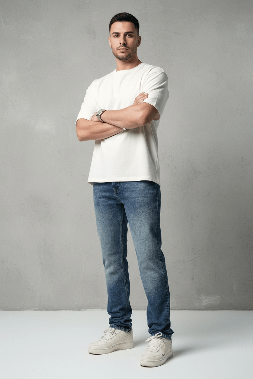 JEANS DROIT BLEU C1412 - ZG PREMIUM