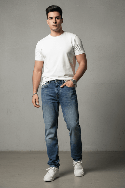 JEANS DROIT BLEU C1412 - ZG PREMIUM