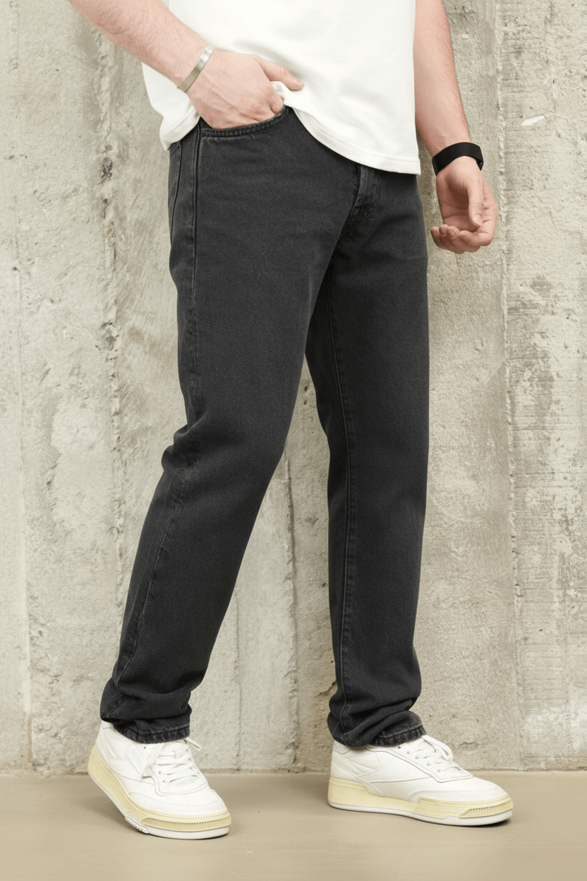 JEANS GRIS NOIR DROIT C1205 - ZG PREMIUM