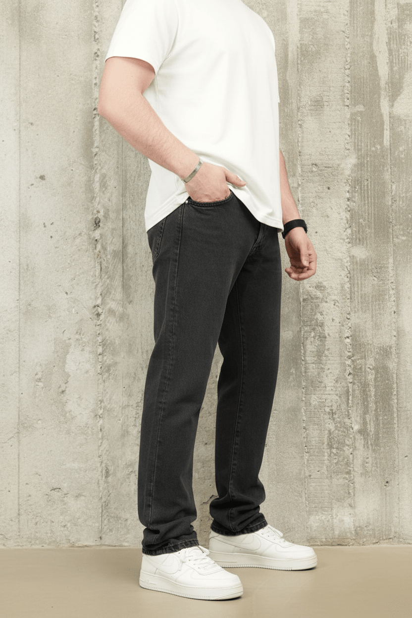 JEANS GRIS NOIR DROIT C1205 - ZG PREMIUM