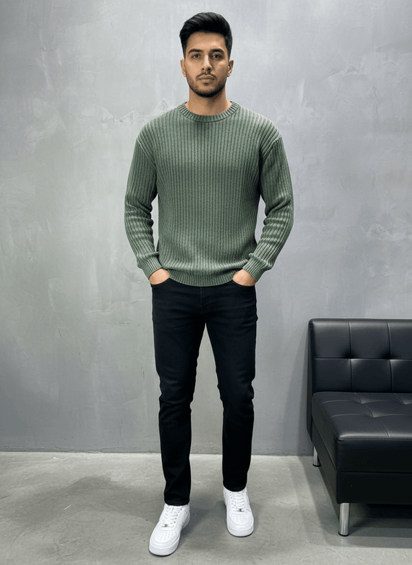 PULL TRICOT VERT 2609