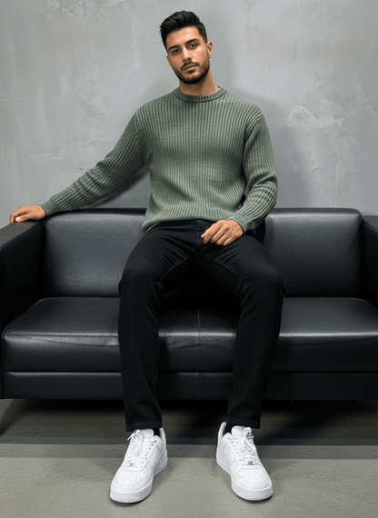 PULL TRICOT VERT 2609 - ZG PREMIUM